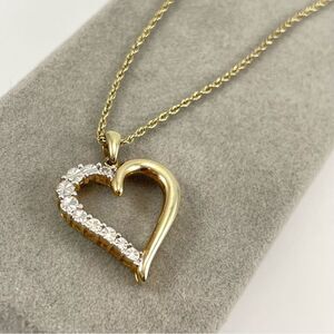 Beautiful Diamond Necklace 18" Gold plated Over 925 Sterling Silver Necklace